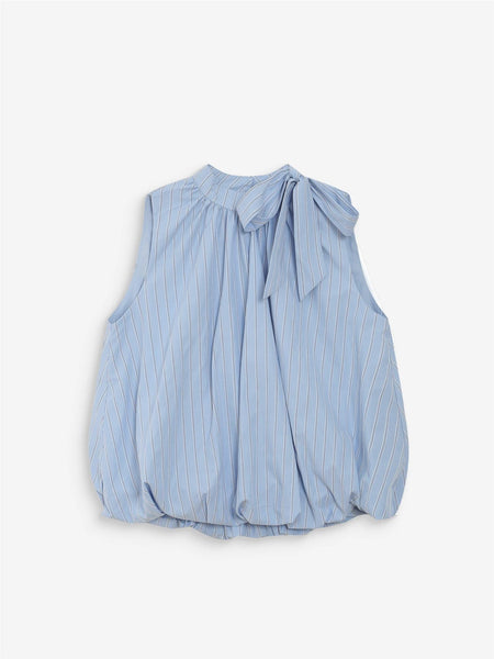 VANYA BALLOON POPLIN TOP,  BLEUET