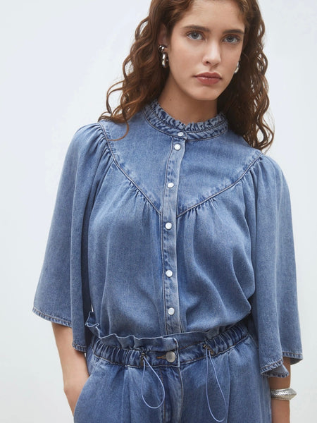 LOUISE JEANS BLUSE, BLEU JEANS