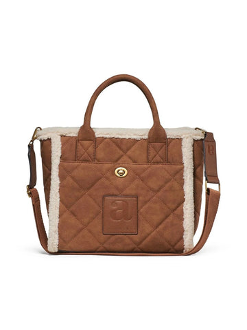 DARCY MINI SHEARLING TOTE,  CHESTNUT