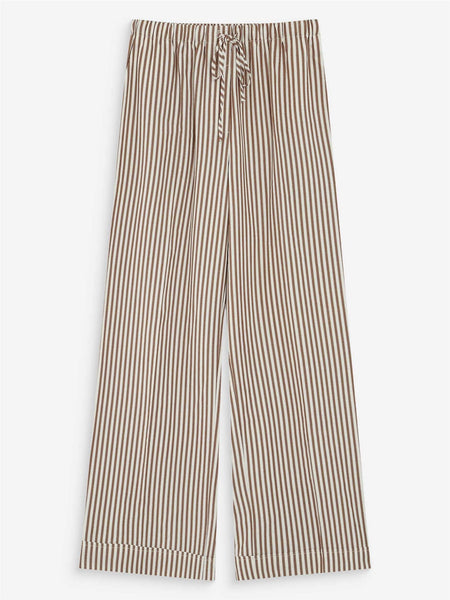 VOLUTE STRIPETE LOOSE PANTS, MOCHA