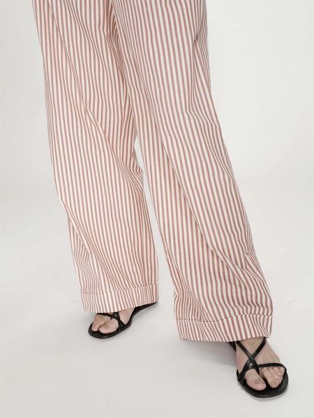 VOLUTE STRIPETE LOOSE PANTS, CORAIL