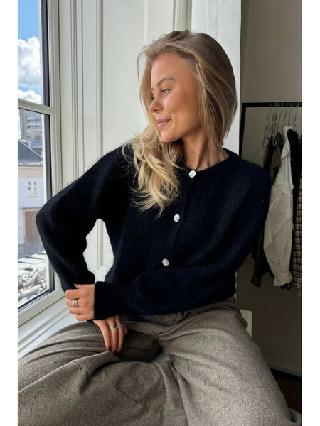 IDAIC CARDIGAN i deili gullblanding, - BLACK