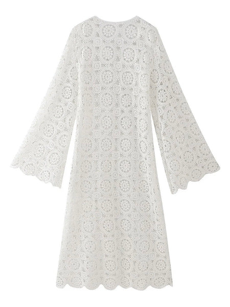 MADDIE LACE DRESS, WHITE