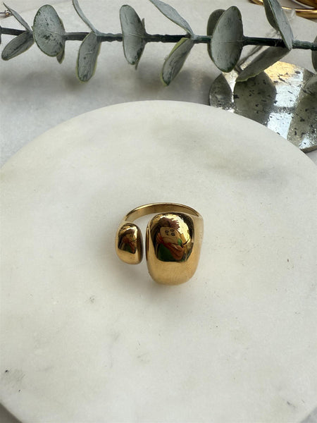 Chunky kidney ring , GOLD