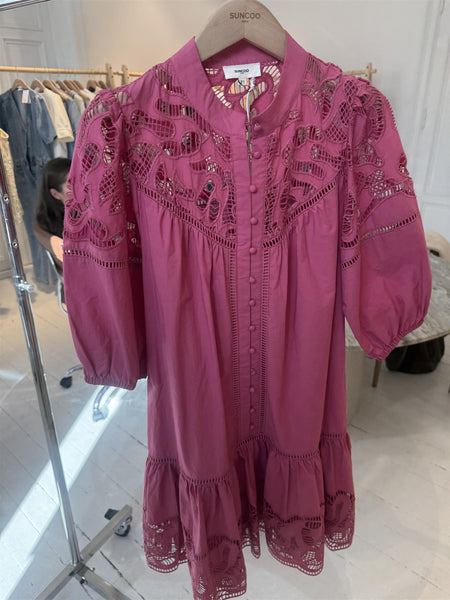 CATY DRESS, BOISE DE ROSE