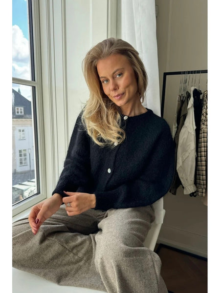 IDAIC CARDIGAN i deili gullblanding, - BLACK