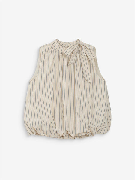 VANYA BALLOON POPLIN TOP,  VANILLE