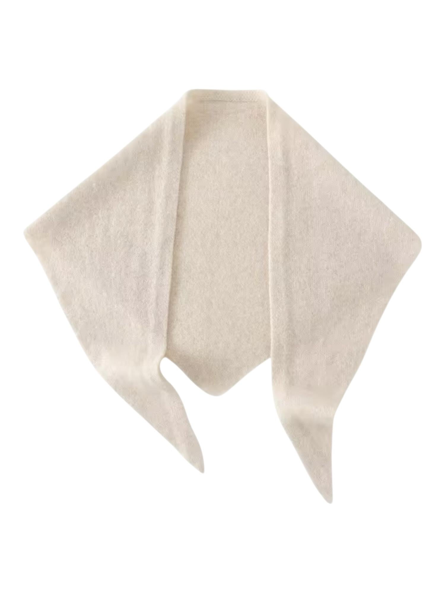 BETTY trekant skjerf i 100 % ull, light beige melange