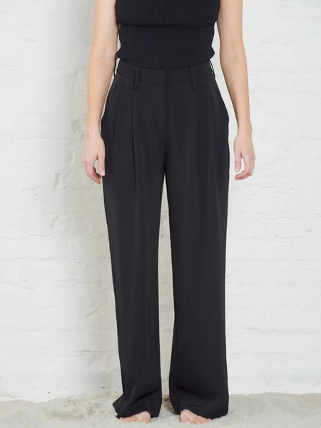 DUKE Crepe bukse, BLACK