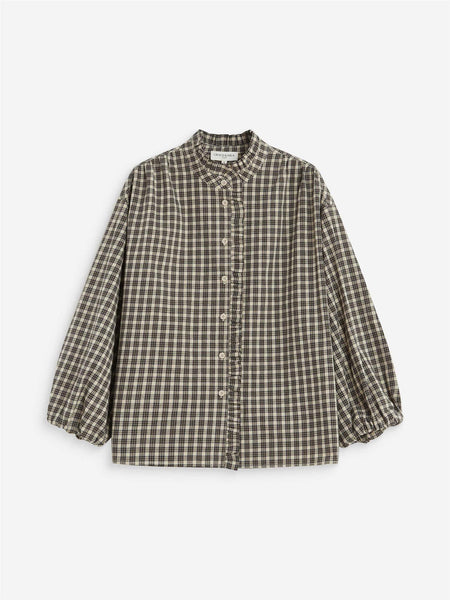 ADELIE rutete bluse, LATTE