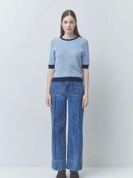 PERCY kortermet ullgenser, BLEU CIEL