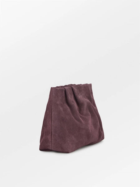 Suede Clutch Bag, MAROON BROWN