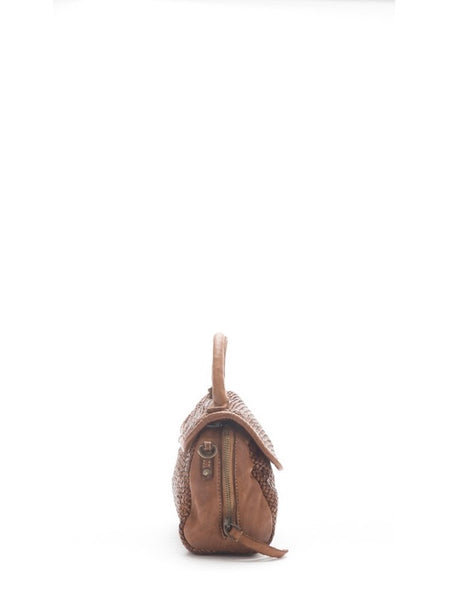 SIENNE SMALL LEATHER BAG, COGNAC