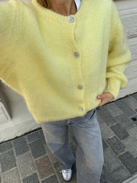 YELLOW IDAIC cardigan i ullblanding,