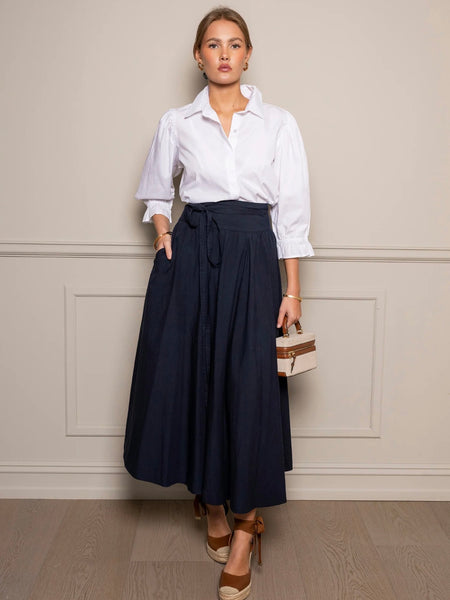 ASTRID SKIRT MARINE POPLIN