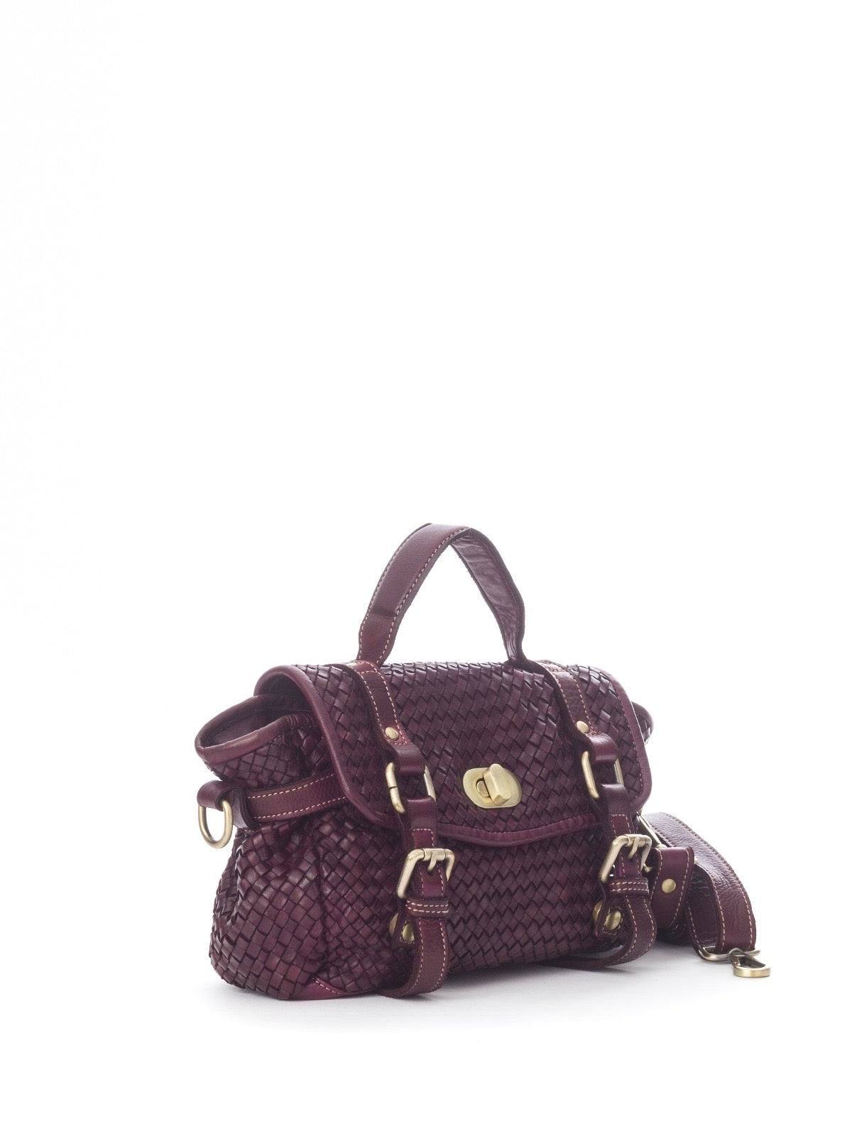 MILLY LEATHER BAG, BORDEAUX