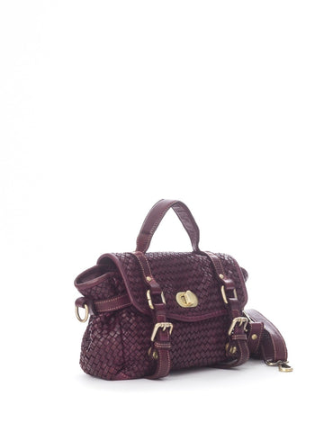 MILLY LEATHER BAG, BORDEAUX