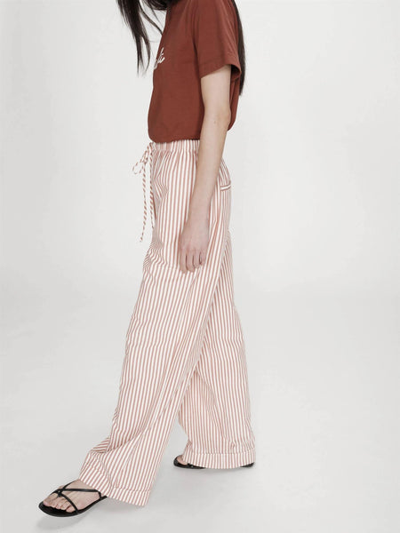 VOLUTE STRIPETE LOOSE PANTS, CORAIL
