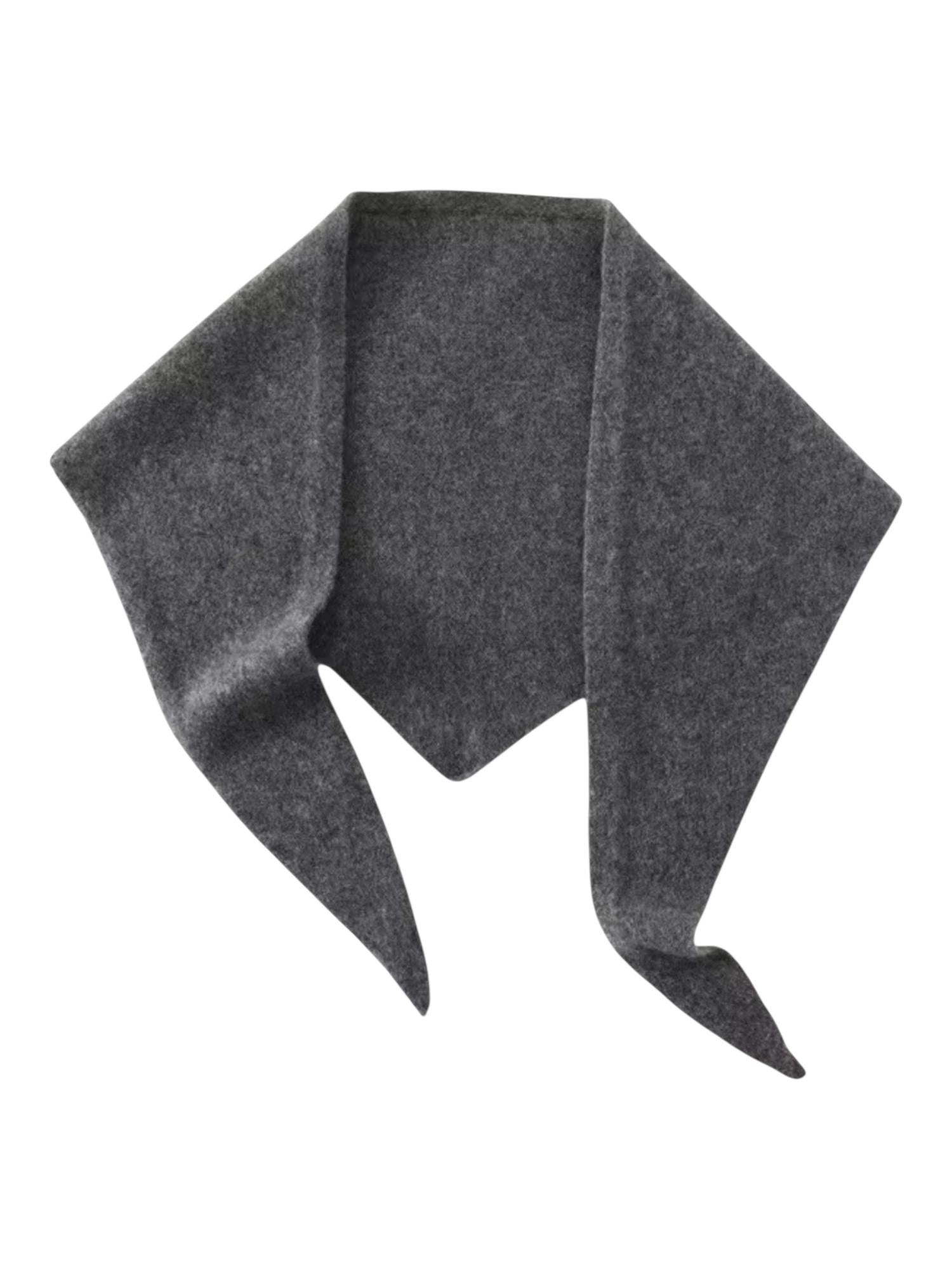 BETTY trekant skjerf i 100 % ull, DARK GREY MELANGE