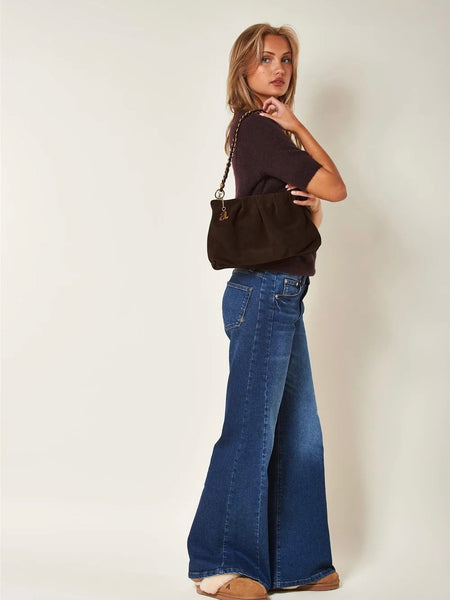 MAXIME TRUE SUEDE VESKE, DARK BROWN