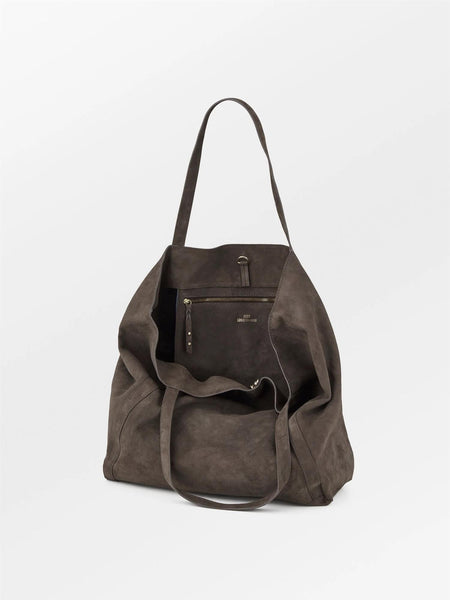 HOT FUDGE BROWN, Suede Eden Bag