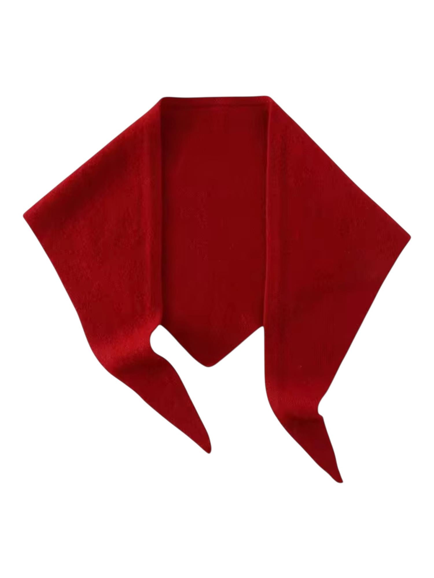 BETTY trekant skjerf i 100 % ull, RED WINE