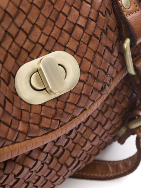 MILLY LEATHER BAG, COGNAC