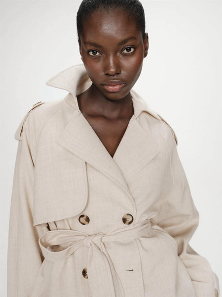 VOGUE DOBBELSPENT TRENCH COAT JAKKE, SABLE