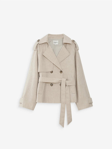 VOGUE DOBBELSPENT TRENCH COAT JAKKE, SABLE