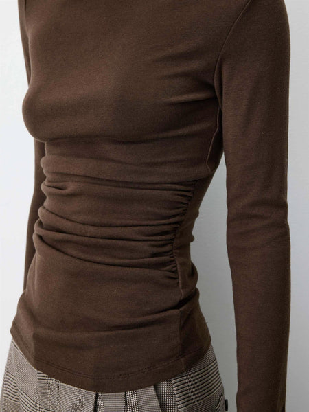 AURYGNY top, CHOCOLATE