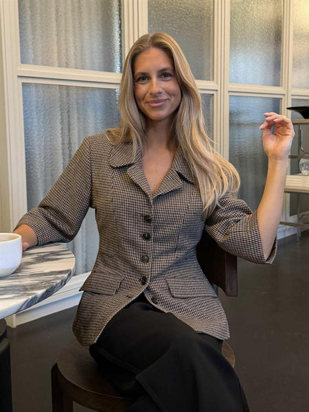 STINEIC SS BLAZER - BROWN CHECKS