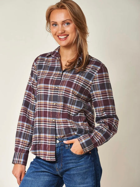 ARC MODERN TARTAN SHIRTS, BURGUNDY