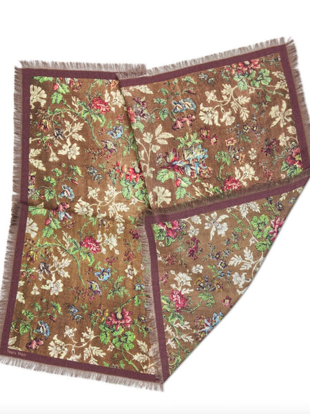 Wool Small Gladys Scarf, BROWN