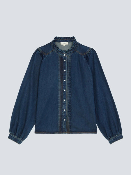 LIZZY Denim fluid blouse, BLEU JEANS