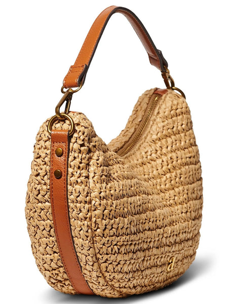 RAFFIA SHOULDER BAG BROWN