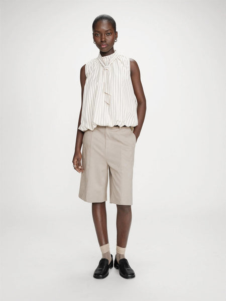 VANYA BALLOON POPLIN TOP,  VANILLE