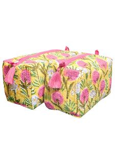 SMALL QUILTED COSMETIC BAG, Desert Blossom Pink Gud