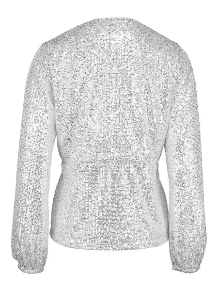 Adeline Blouse Silver Sequins