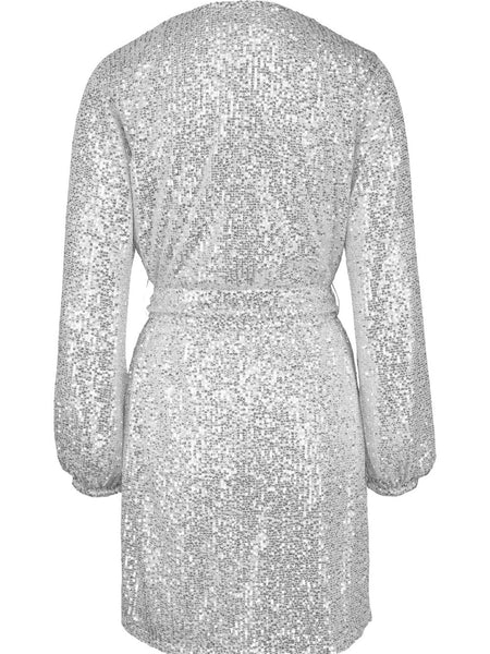 Adeline Mini Dress Silver Sequins