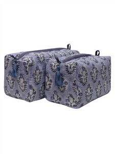 SMALL QUILTED COSMETIC BAG, Boota Grey Gud