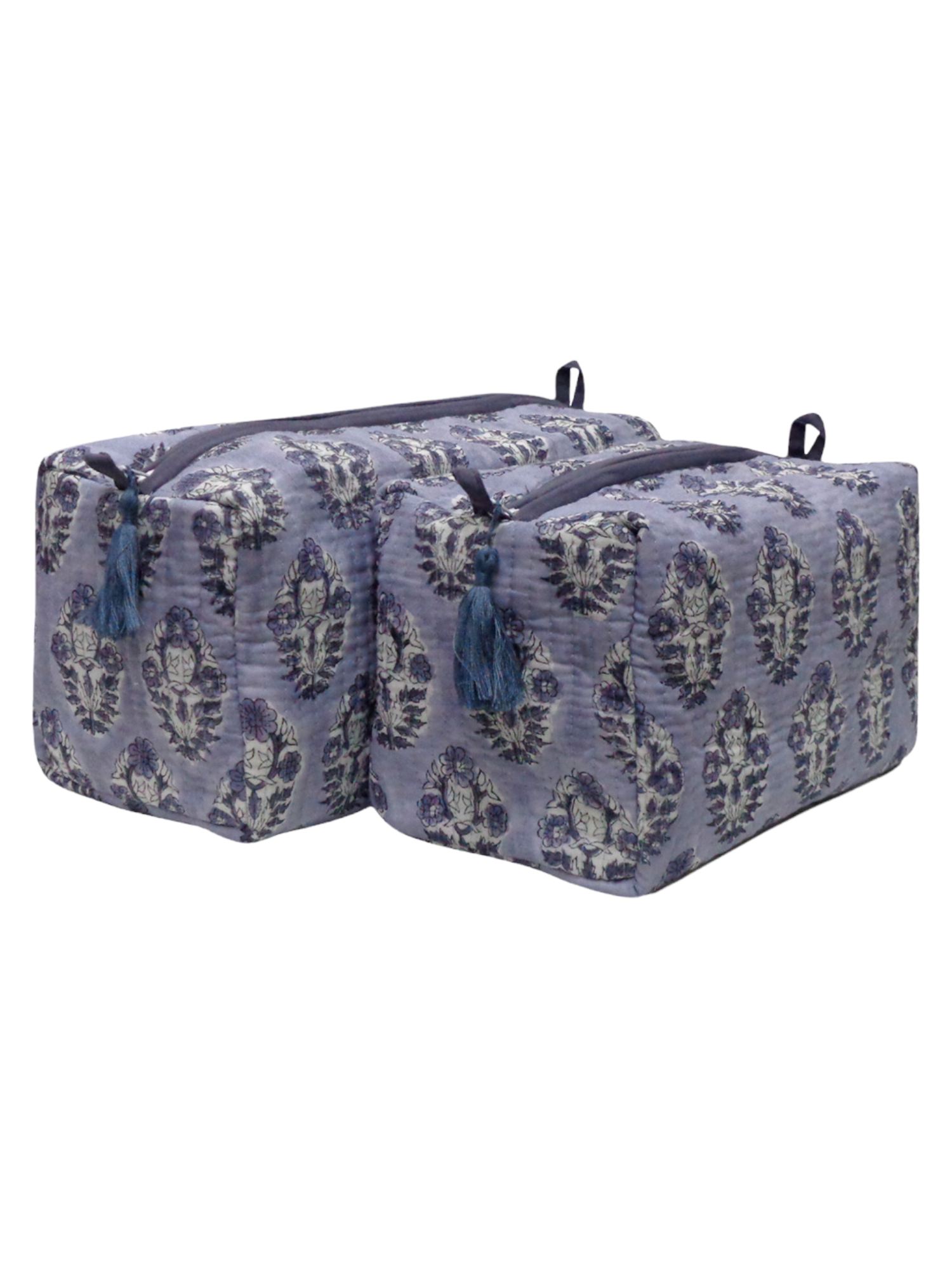 BIG QUILTED COSMETIC BAG, Boota Grey Gud