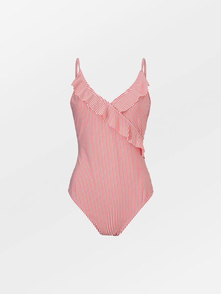 Striba Bly Frill Swimsuit, SPICED CORAL