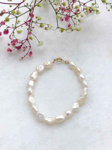 Perle armbånd med ekte ferskvanns perler