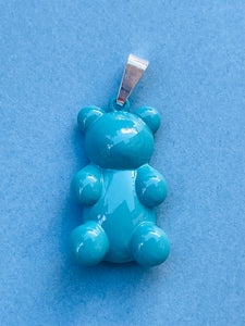 Zuzanna G ENAMEL BIG BEAR anheng, TEAL / SILVER