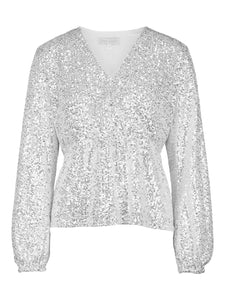 Adeline Blouse Silver Sequins