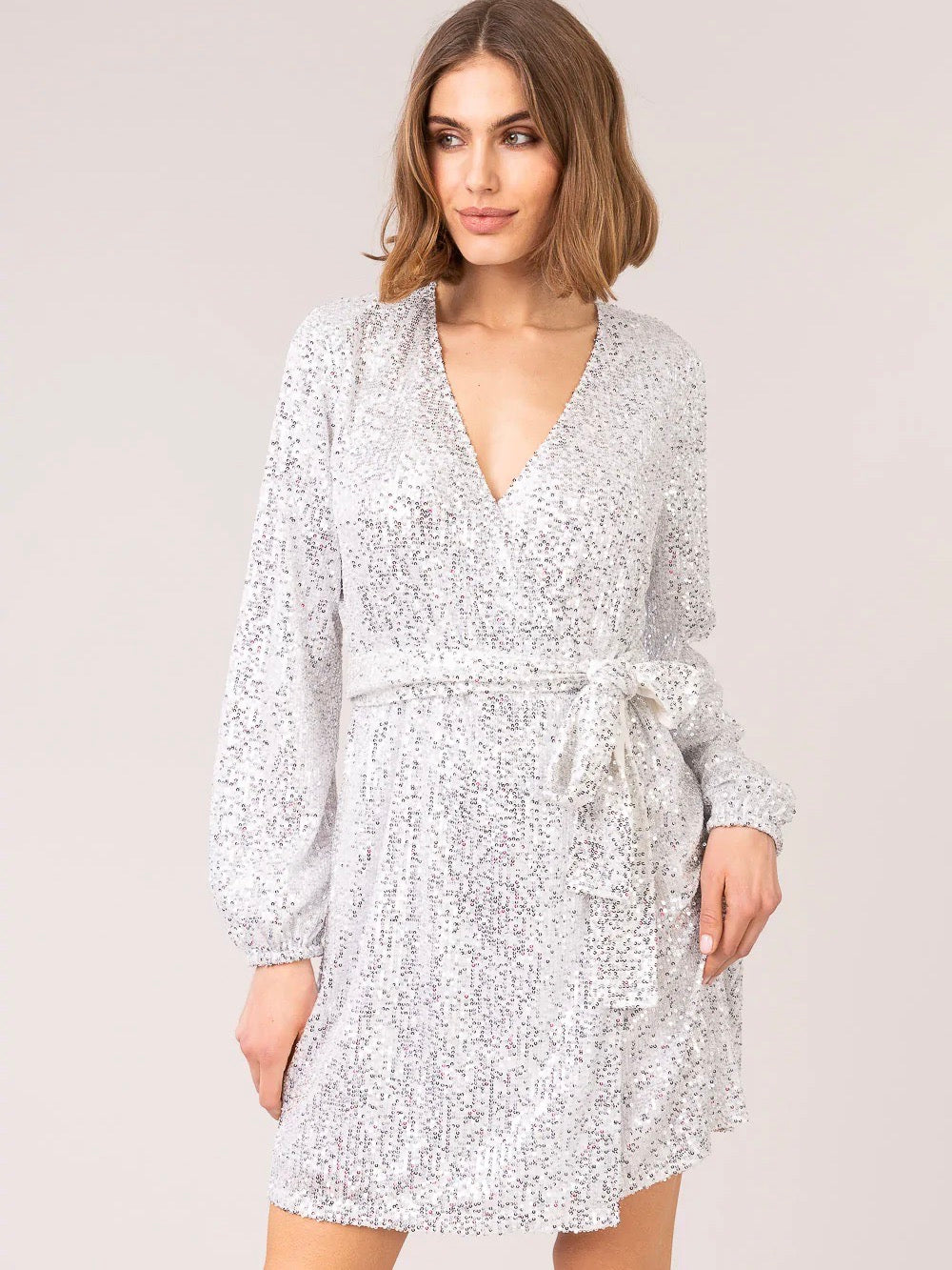 Adeline Mini Dress Silver Sequins