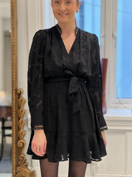 WOVEN ROBE CHARLY, NOIR