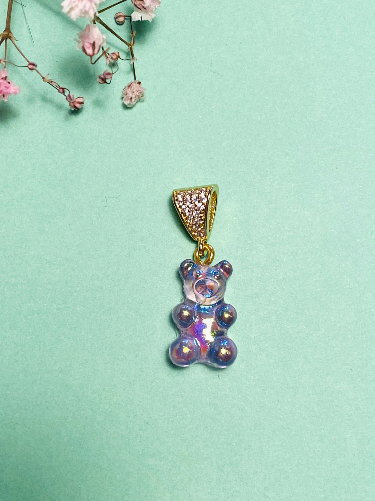 YUMMY BEAR CRYSTAL TRIANGEL gold / RAINBOW PURPLE